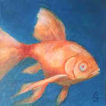 Carassius_n Kleines Gemälde zeigt einen Goldfisch