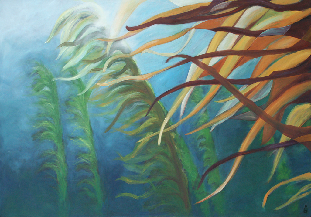 Gemälde mit Algen unter Wasser