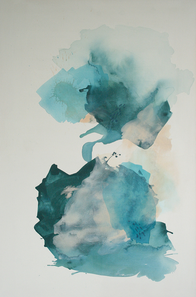 Abstraktes Gemälde in Blautönen